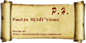Paulin Hiláriusz névjegykártya
